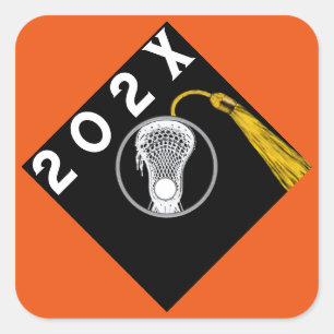 Lacrosse Orange Team Senior Night Square Sticker