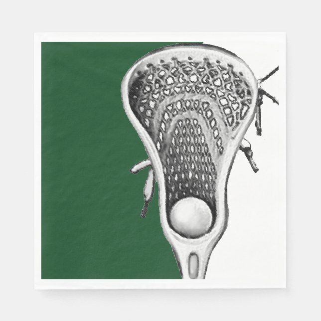 Lacrosse Party Green Napkin (Front)