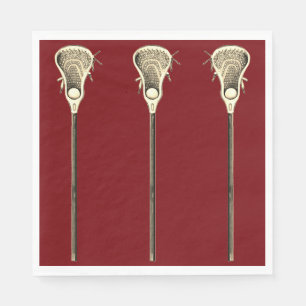 Lacrosse Party Maroon Napkin