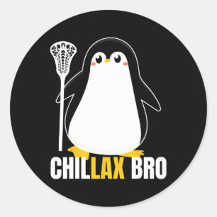 Lacrosse Penguin Funny Lax Team Lacrosse Christmas Classic Round Sticker