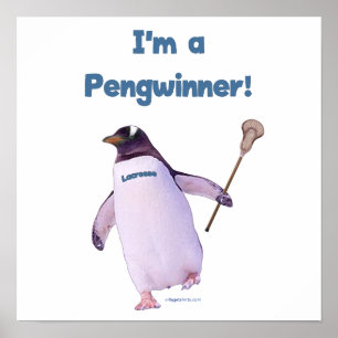 Lacrosse Penguin Poster