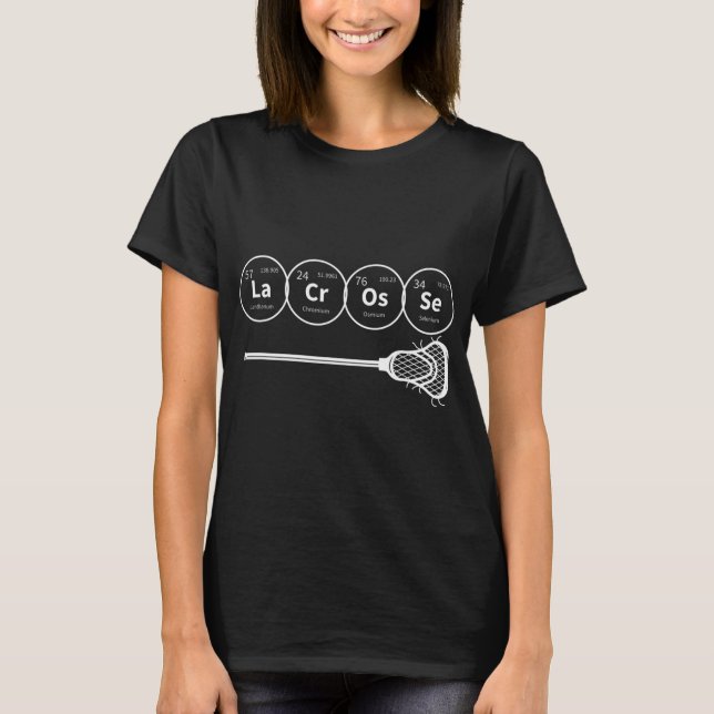 Lacrosse Periodic Table of Elements Chemistry Gift T-Shirt (Front)