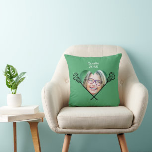 Lacrosse Photo Girl Throw Pillow
