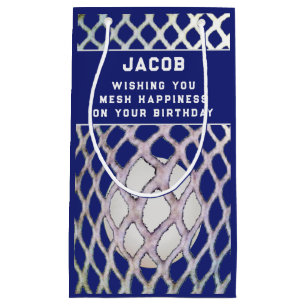 Lacrosse Player Blue Small Gift Bag