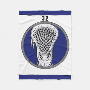 Lacrosse Player Blue Team Fleece Blanket