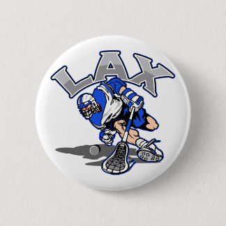Lacrosse Player Blue Uniform 2 Inch Round Button