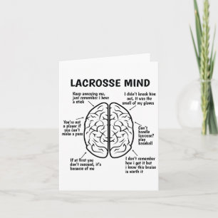 Lacrosse Player Brain Funny Lacrosse Joke Boys Gir Card