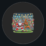 Lacrosse Player Christmas Santa Reindeer Playing L Classic Round Sticker<br><div class="desc">Lacrosse Player Christmas Santa Reindeer Playing Lax Graphic</div>