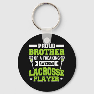 Lacrosse Player Coach Brother Keychain