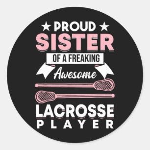 Lacrosse Player Coach Sister 1 Classic Round Sticker