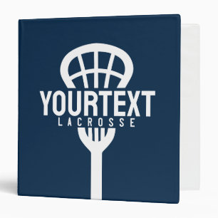 Lacrosse Player CUSTOM TEXT Team Mesh Sport Stick  Binder