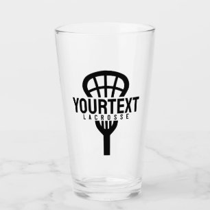 Lacrosse Player CUSTOM TEXT Team Mesh Sport Stick  Glass