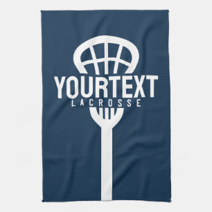 Lacrosse Player CUSTOM TEXT Team Mesh Sport Stick  Kitchen Towel