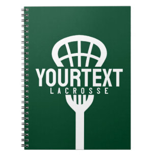 Lacrosse Player CUSTOM TEXT Team Mesh Sport Stick  Notebook