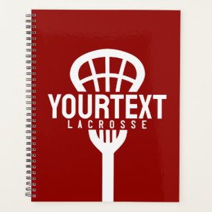 Lacrosse Player CUSTOM TEXT Team Mesh Sport Stick  Planner