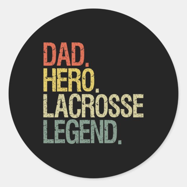 Lacrosse Player Dad  Classic Round Sticker (Front)