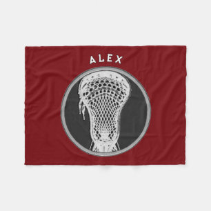 Lacrosse Player Fleece Blanket