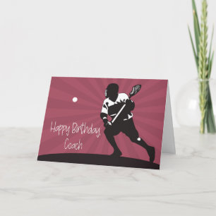Lacrosse Player for Lacrosse Coach Birthday Card
