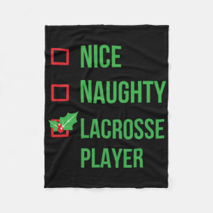 Lacrosse Player Funny Pajama Christmas Gift Fleece Blanket