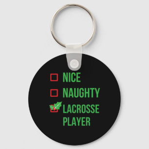 Lacrosse Player Funny Pajama Christmas Gift Keychain