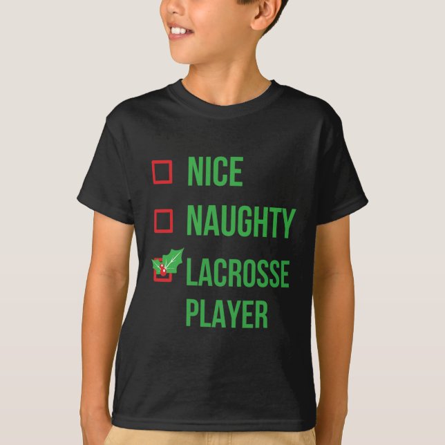 Lacrosse Player Funny Pajama Christmas Gift  T-Shirt (Front)