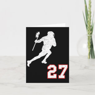 Lacrosse Player Gift Number 27 For Lacrosse Fans Card