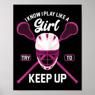 Lacrosse Player Girl Lax Stick Lacrosse  Poster