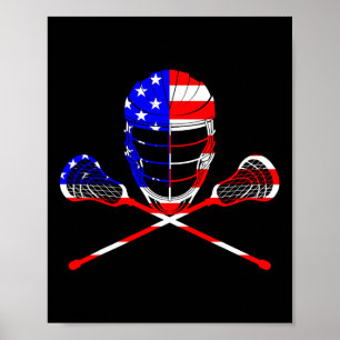 Lacrosse Player Independence Day Laxing Patriotic  Poster