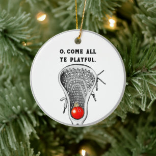 Lacrosse Player Keepsake Ceramic Ornament