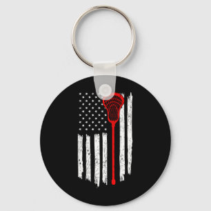 Lacrosse Player Lax Patriotic Goalie Laxing Indepe Keychain