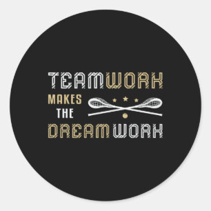 Lacrosse Player Lax Sport Teamwork Funny Gift Classic Round Sticker