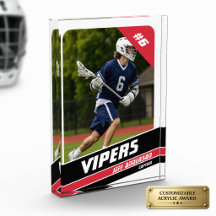 Lacrosse Player Personalized Vigourous Red White