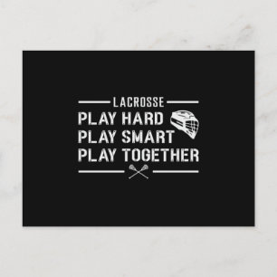 Lacrosse Player Play Hard Play Smart Funny Gift Postcard