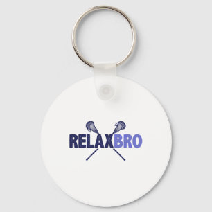 Lacrosse Player Relax Bro Funny Lax Gift Men Boys Keychain