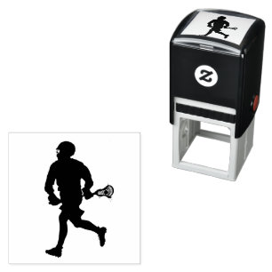 Lacrosse Player Self-inking Stamp