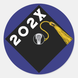 Lacrosse Player Senior Night 2025 Classic Round Sticker