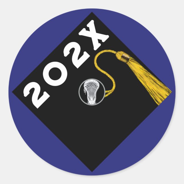 Lacrosse Player Senior Night 2025 Classic Round Sticker (Front)