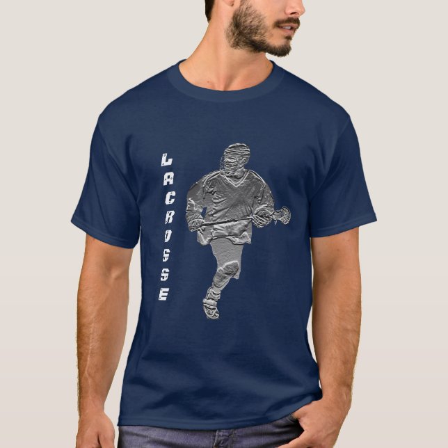 Lacrosse Player T-shirt Customizable (Front)