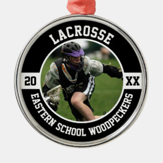 Lacrosse Player Team Sports High School Senior Metal Ornament