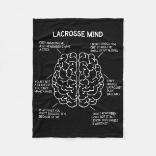 Lacrosse Player Think Sayings Brain Funny Christma Fleece Blanket