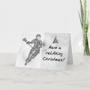 Lacrosse Player Typeography Christmas Card