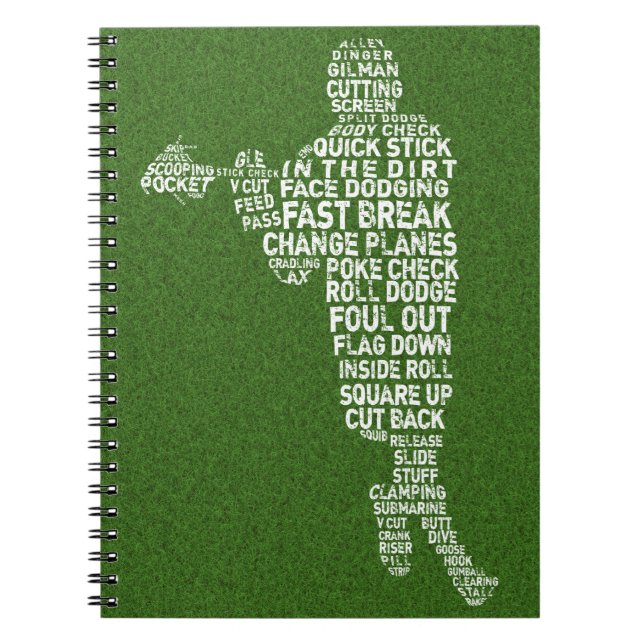 Lacrosse Player Typography Notebook (Front)