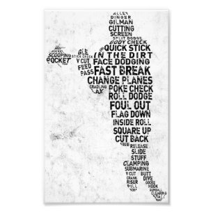 Lacrosse Player Typography Photo Print
