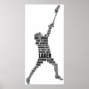 Lacrosse Player Typography Poster