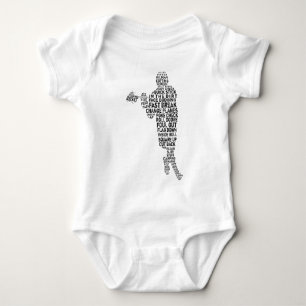 Lacrosse Player Typography T-Shirt Baby Bodysuit