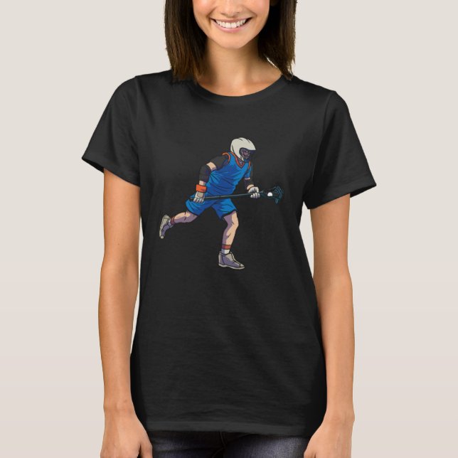 Lacrosse Player Vintage Retro Lacrosse Stick T-Shirt (Front)