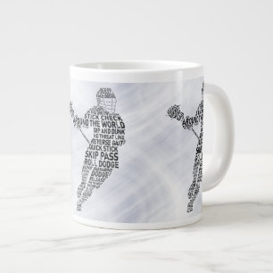 Lacrosse Player Word Art, Lax Large Coffee Mug