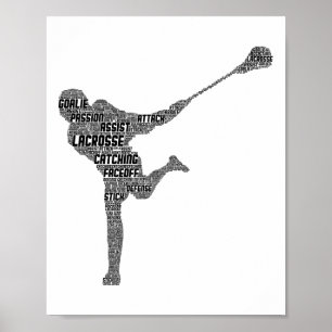 Lacrosse Player Youth Kids Boys Men Poster