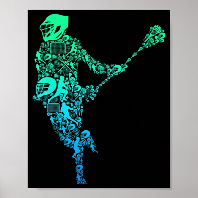 Lacrosse Player Youth Men Boys Kids  Poster (Front)