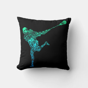 Lacrosse Player Youth Men Kids Boys  Throw Pillow